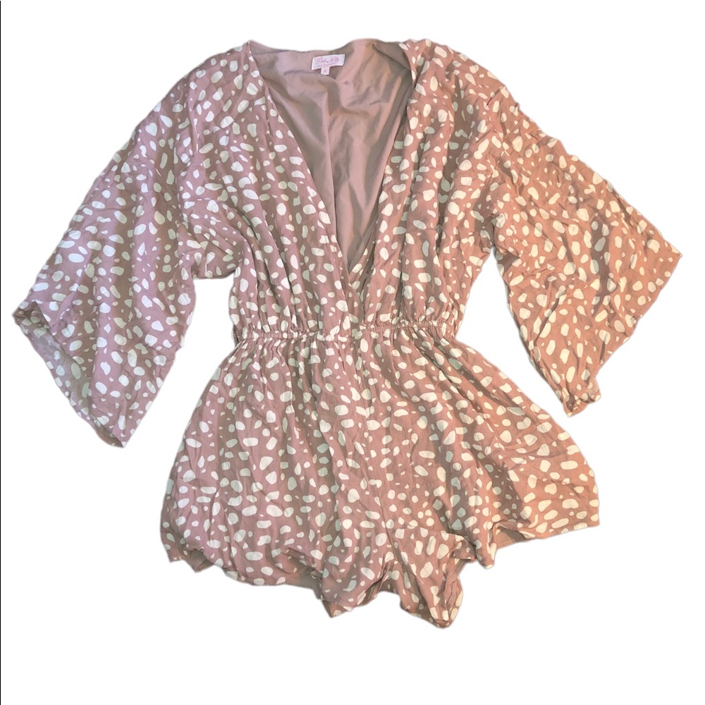 NWOT Mauve Polka Dot Romper